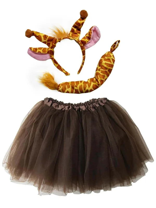 Adult Giraffe Costume - Brown Tutu Skirt, Tail, & Headband Set for Adult or Plus Size lace skirt elegant