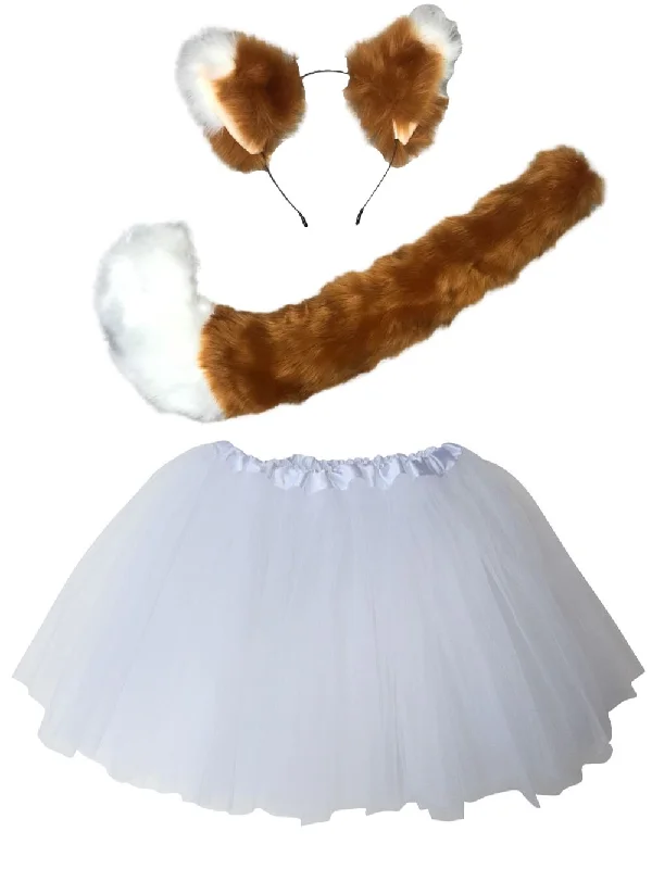 Adult Orange Fox Costume - Tutu Skirt, Headband, & Tail Set for Adult or Plus Size mini skirt trendy