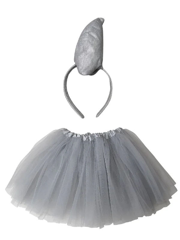 Adult Shark Costume - Tutu Skirt & Headband Fin Set for Adult or Plus Size spandex blend skirt