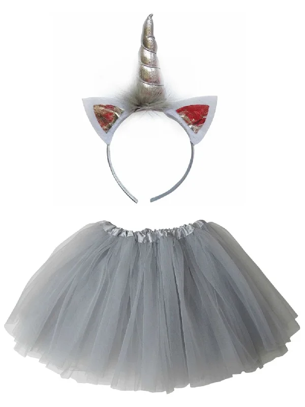 Adult Silver Unicorn Costume - Tutu Skirt & Headband Horn Set for Adult or Plus Size denim skirt classic