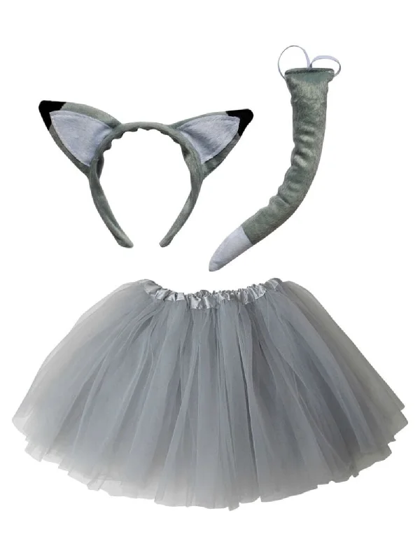 Adult Wolf Costume or Gray Fox Costume - Tutu Skirt, Tail, & Headband Set for Adult or Plus Size breathable skirt fabric