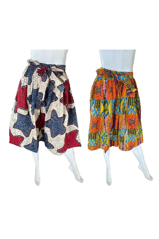 Ankara Short Skirts (Pack of 2 Pieces) silk skirt smooth