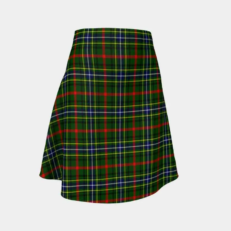 Bisset Tartan Flared Skirt linen skirt breathable