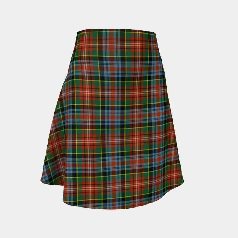 Caledonia Ancient Tartan Flared Skirt silk skirt lustrous