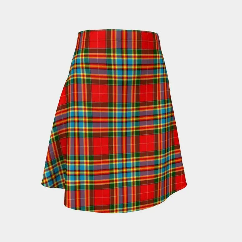 Chattan Tartan Flared Skirt cashmere skirt soft