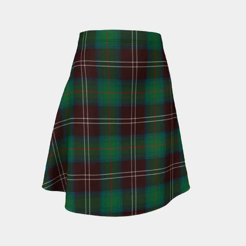 Chisholm Hunting Ancient Tartan Flared Skirt zip skirt side