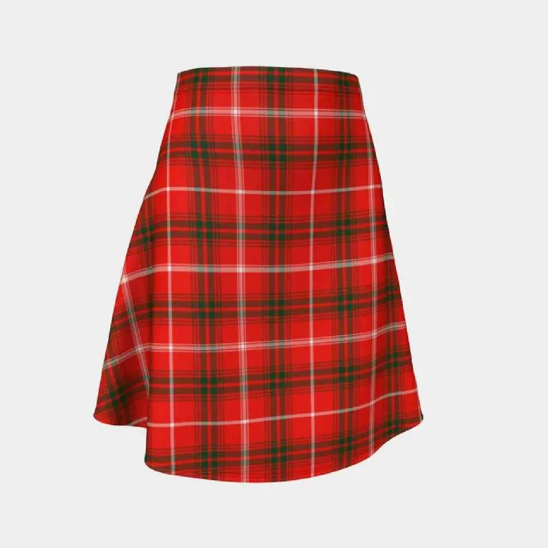 Duke of Rothesay Modern Tartan Flared Skirt linen skirt natural