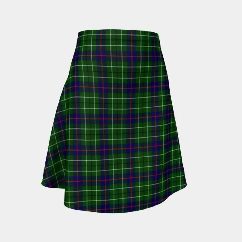 Duncan Modern Tartan Flared Skirt wool skirt thick