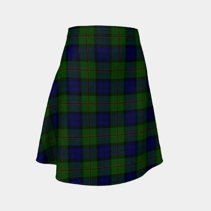 Dundas Modern Tartan Flared Skirt low waist skirt