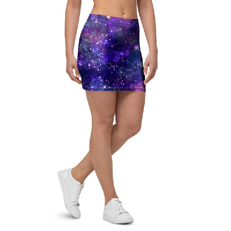 Galaxy Night Print Mini Skirt pencil skirt chic