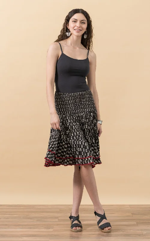 Macarena Skirt, Mini, Amina Black velvet skirt sumptuous