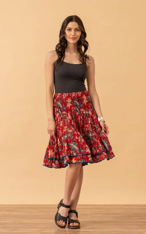 Macarena Skirt, Mini, Bombay Red chiffon skirt floaty