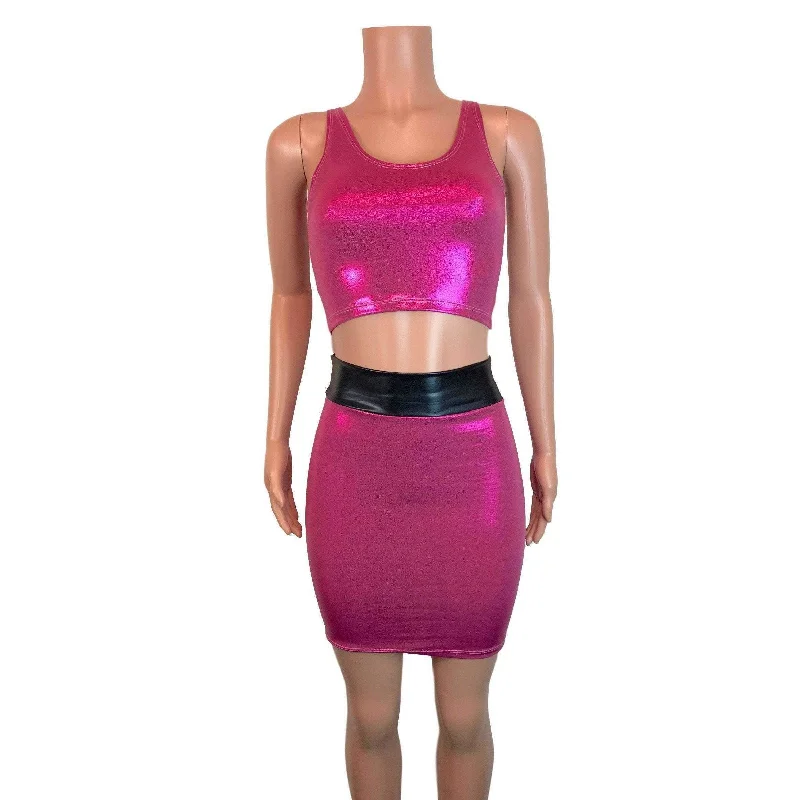 PowerPuff Girls BLOSSOM Costume W/ Pink Pencil Skirt and Crop Top corduroy skirt durable