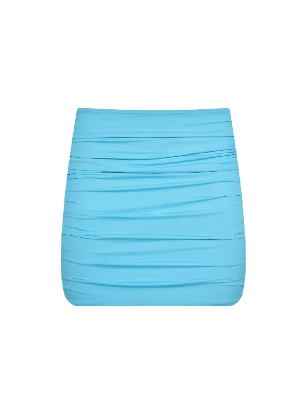 The Twiggy Miniskirt – Aqua chiffon skirt airy