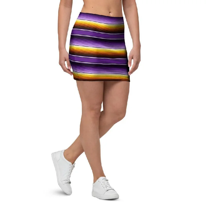 Yellow And Purple Mexican Baja Mini Skirt cashmere skirt rich